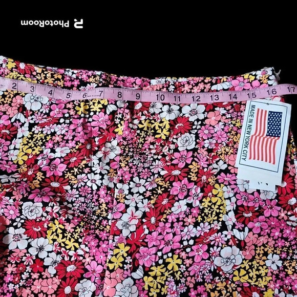 Gemilli Stretch Cropped Pants Floral Cotton/Spandex w/Side Zip Women's Sz 12 - Picture 5 of 14